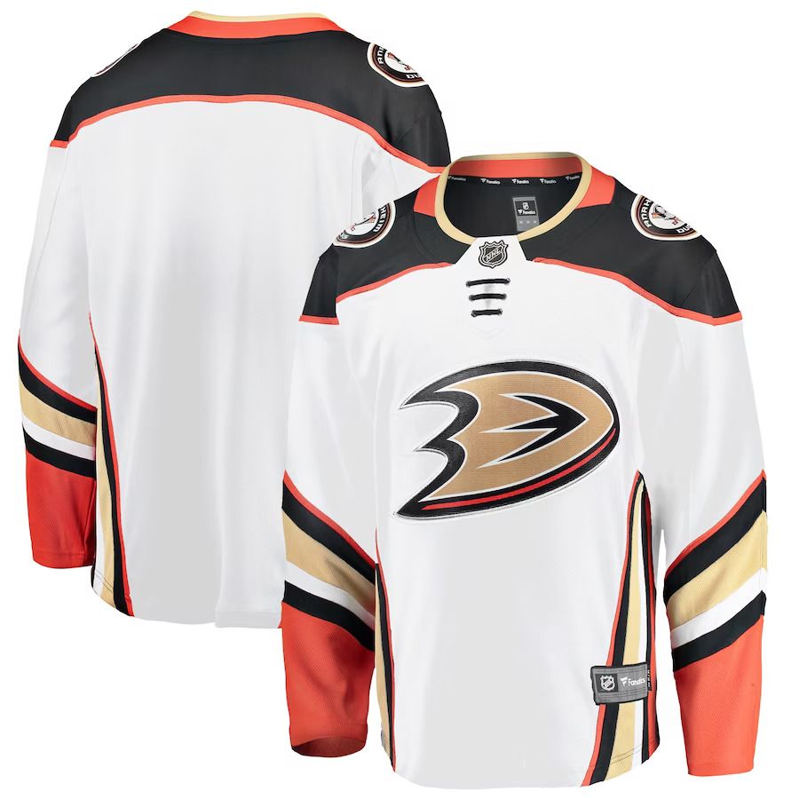 Men Anaheim Ducks Fanatics Branded White Breakaway Away NHL Jersey->anaheim ducks->NHL Jersey